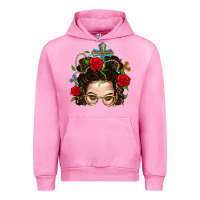 Fuchsia Pink Messy Bun Mom Faith And Rose Urban Hoodie - BundleAndBundleShop