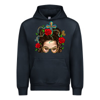 Navy Messy Bun Mom Faith And Rose Urban Hoodie - BundleAndBundleShop