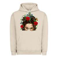Pigment French Oak Messy Bun Mom Faith And Rose Urban Hoodie - BundleAndBundleShop