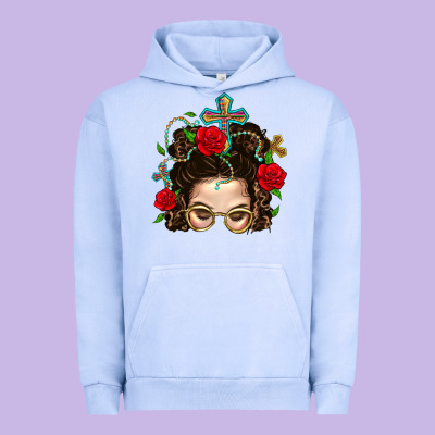 Messy Bun Mom Faith And Rose Urban Hoodie Designed By Bundleandbundleshop