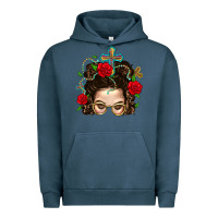 Pigment Midnight Navy Messy Bun Mom Faith And Rose Urban Hoodie - BundleAndBundleShop