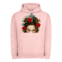 Pigment Salmon Messy Bun Mom Faith And Rose Urban Hoodie - BundleAndBundleShop
