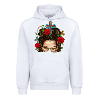 White Messy Bun Mom Faith And Rose Urban Hoodie - BundleAndBundleShop