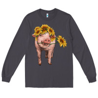 Smoke pig with sunflowers Long Sleeve Tee - RanaPortraitStore
