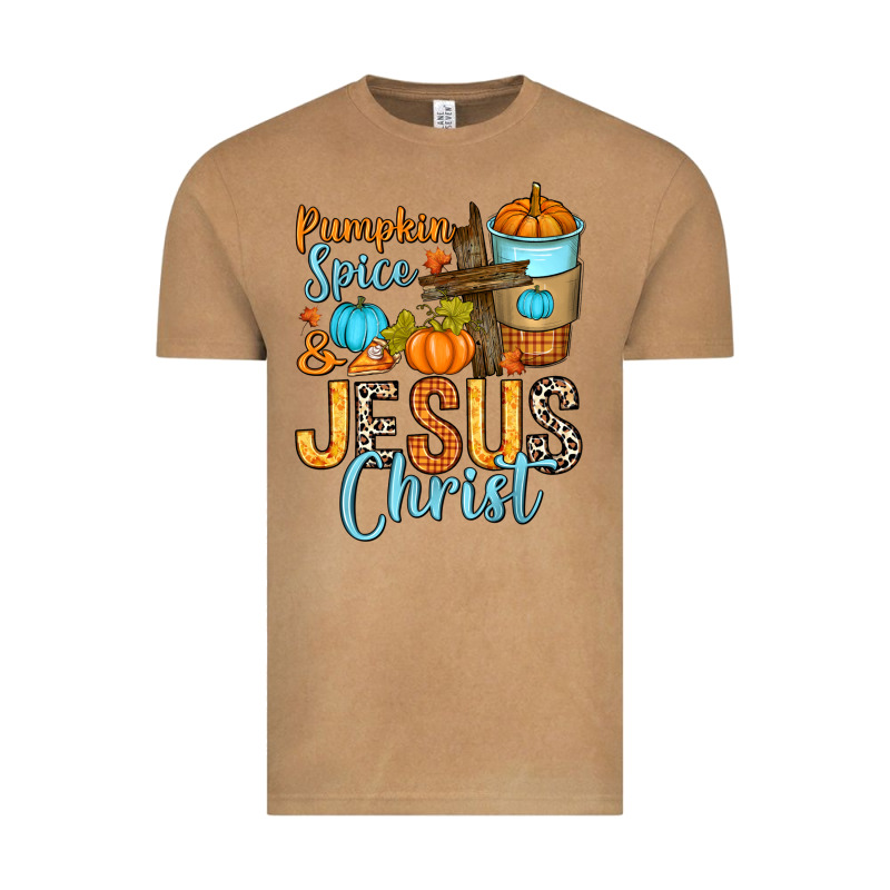 Pumpkin Spice And Jesus Christ Vintage Tee by RanaPortraitStore | Teevron