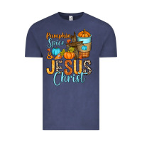 Vintage Denim Pumpkin spice and Jesus Christ Vintage Tee - RanaPortraitStore