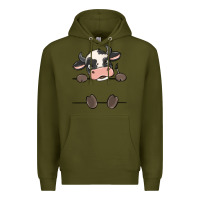 Army Green custom cow Premium Hoodie - MaliasSmallBusiness