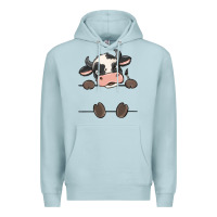 Blue Mist custom cow Premium Hoodie - MaliasSmallBusiness