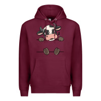 Burgundy custom cow Premium Hoodie - MaliasSmallBusiness