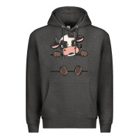 Charcoal Heather custom cow Premium Hoodie - MaliasSmallBusiness