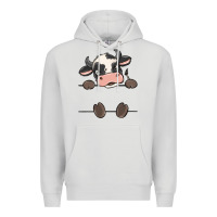 Dove Grey custom cow Premium Hoodie - MaliasSmallBusiness