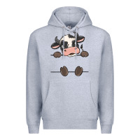 Heather Grey custom cow Premium Hoodie - MaliasSmallBusiness
