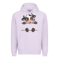 Lilac custom cow Premium Hoodie - MaliasSmallBusiness