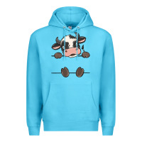 Ocean Blue custom cow Premium Hoodie - MaliasSmallBusiness