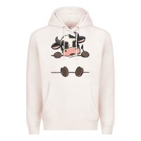 Pale Pink custom cow Premium Hoodie - MaliasSmallBusiness