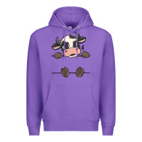 Purple custom cow Premium Hoodie - MaliasSmallBusiness