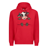 Red custom cow Premium Hoodie - MaliasSmallBusiness
