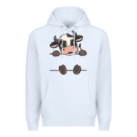 White custom cow Premium Hoodie - MaliasSmallBusiness