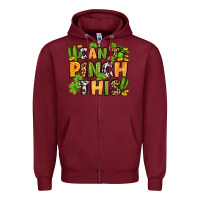 Burgundy St. Patrick's Can't pinch this Zipper Hoodie - OliviaCreatesArt