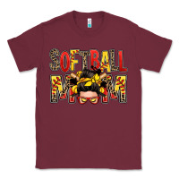 Burgundy softball mom messy bun Classic Tee - Zillion Design Studio