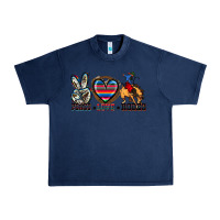 Navy peace love rodeo Urban Heavy Tee - Zillion Design Studio