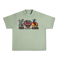 Oil Green peace love rodeo Urban Heavy Tee - Zillion Design Studio