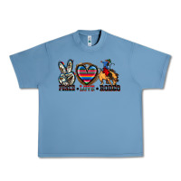 Pebble Blue peace love rodeo Urban Heavy Tee - Zillion Design Studio