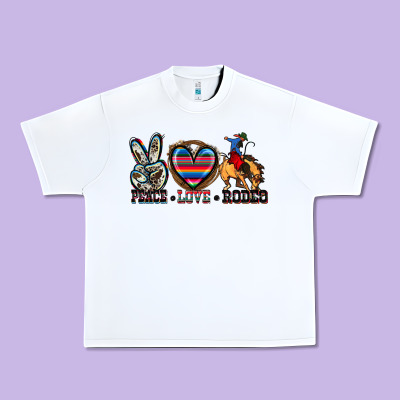 Peace Love Rodeo Urban Heavy Tee Designed By Zillion Design Studio