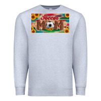 Heather Grey soccer mom with ball and sunflower and serape licanse plate Premium Sweatshirt - Artiststas