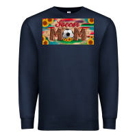 Navy soccer mom with ball and sunflower and serape licanse plate Premium Sweatshirt - Artiststas