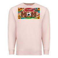 Pale Pink soccer mom with ball and sunflower and serape licanse plate Premium Sweatshirt - Artiststas