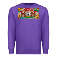 Purple soccer mom with ball and sunflower and serape licanse plate Premium Sweatshirt - Artiststas
