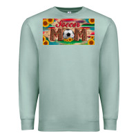 Seafoam soccer mom with ball and sunflower and serape licanse plate Premium Sweatshirt - Artiststas