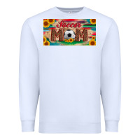 White soccer mom with ball and sunflower and serape licanse plate Premium Sweatshirt - Artiststas