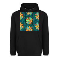 Black colorful tropical flowers seamless pattern Heavyweight Hoodie - BundleAndBundleShop