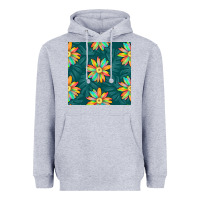 Heather Grey colorful tropical flowers seamless pattern Heavyweight Hoodie - BundleAndBundleShop
