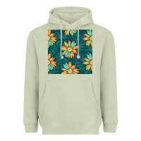 Matcha colorful tropical flowers seamless pattern Heavyweight Hoodie - BundleAndBundleShop