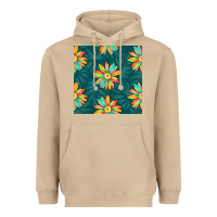 Mushroom colorful tropical flowers seamless pattern Heavyweight Hoodie - BundleAndBundleShop