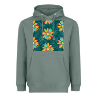 Sage colorful tropical flowers seamless pattern Heavyweight Hoodie - BundleAndBundleShop