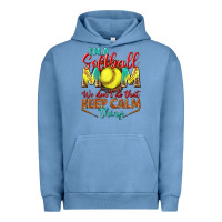 Pigment Pebble Blue I'm a Softball mom we don't do that keep calm Urban Hoodie - BundleAndBundleShop