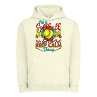 Pigment Pistachio I'm a Softball mom we don't do that keep calm Urban Hoodie - BundleAndBundleShop