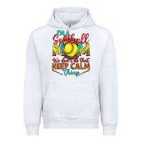 White I'm a Softball mom we don't do that keep calm Urban Hoodie - BundleAndBundleShop