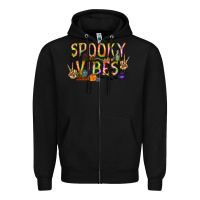 Black spooky vibes Zipper Hoodie - RacoonDesign