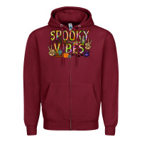 Burgundy spooky vibes Zipper Hoodie - RacoonDesign