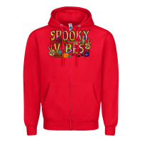 Red spooky vibes Zipper Hoodie - RacoonDesign
