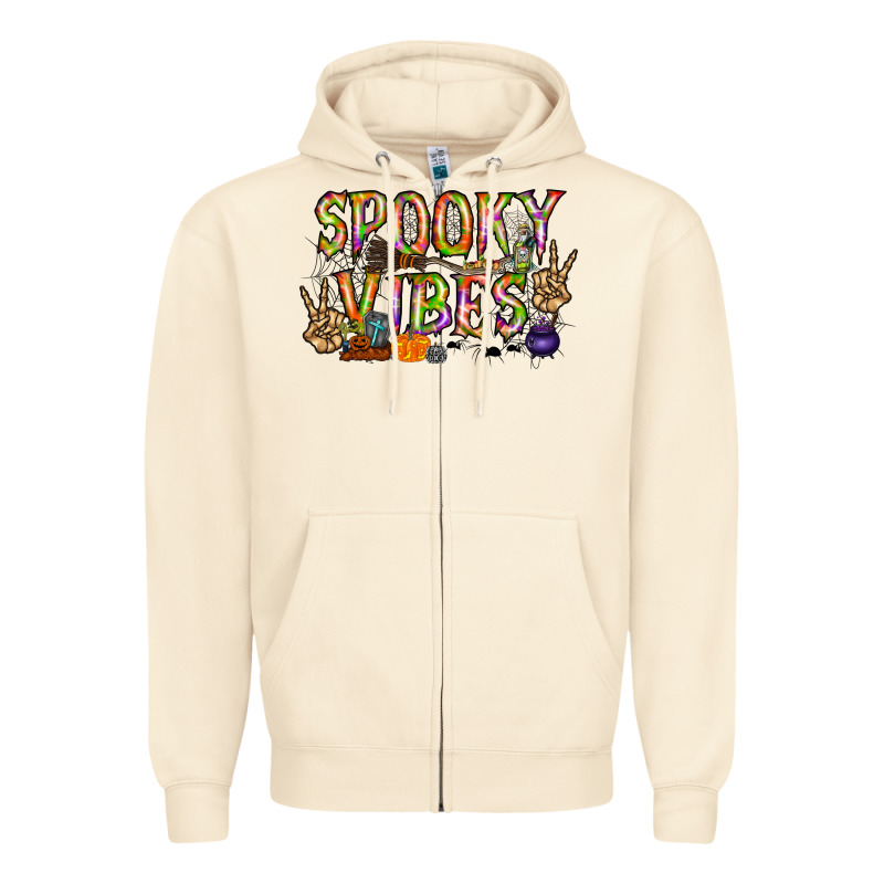Spooky Vibes Zipper Hoodie by RacoonDesign | Teevron