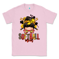 Bubblegum Pink softball mom messy bun Classic Tee - Zillion Design Studio