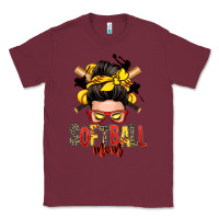 Burgundy softball mom messy bun Classic Tee - Zillion Design Studio