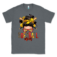 Charcoal Heather softball mom messy bun Classic Tee - Zillion Design Studio