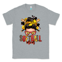 Heather Grey softball mom messy bun Classic Tee - Zillion Design Studio